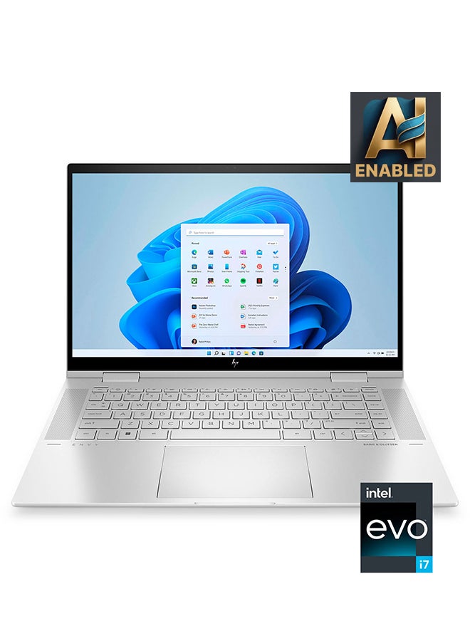 Envy X360 15-EW0023DX Touchscreen Convertible 2 In 1 (Upgraded Version) Laptop With 15.6-Inch Display, Intel Evo Platform Core i7-1255U Processer/16GB RAM/512GB SSD/Intel Iris Xe Graphics/Windows 11 Home English Silver - pnsku/N53367845A/45/_/1723126133/a5fcee74-6ce0-49c4-bc30-f26a143a3f09