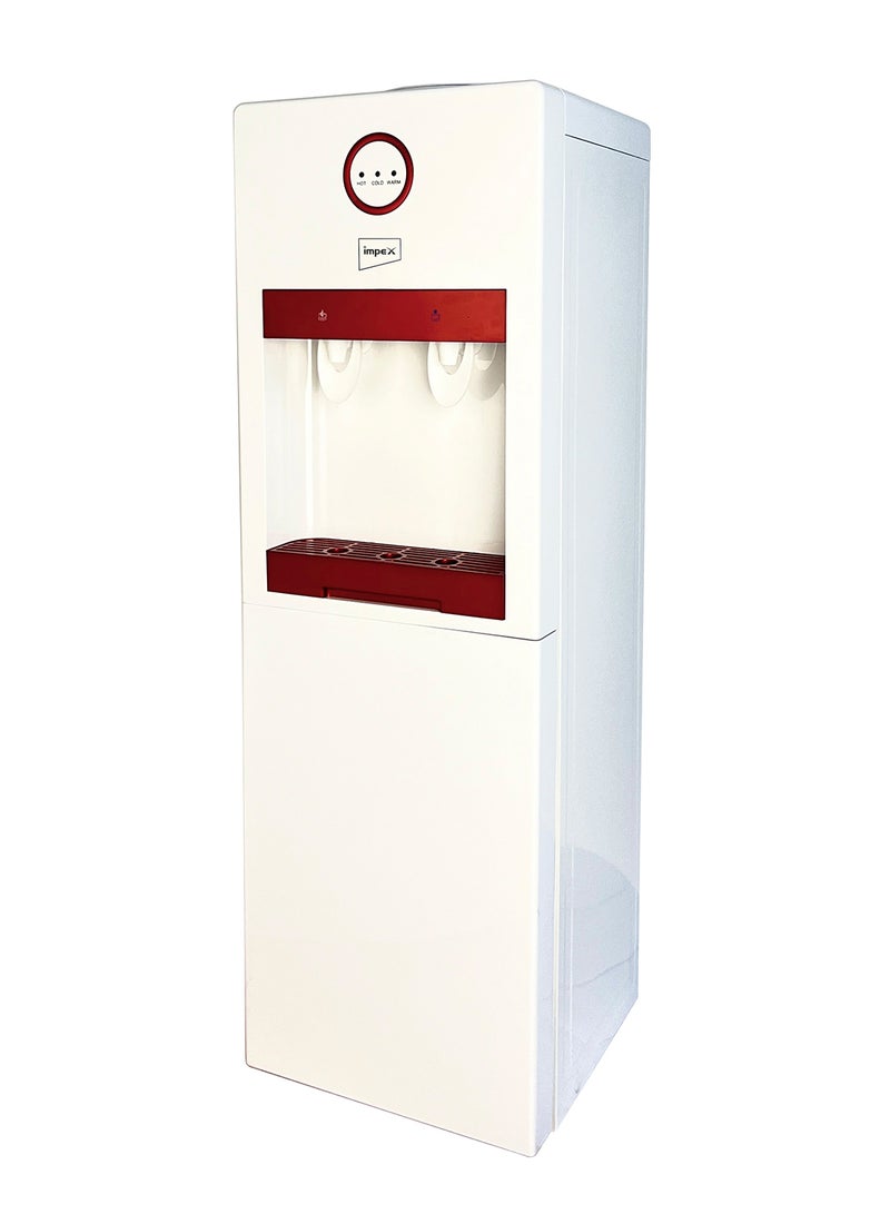 Impex Hot & Cold Water Dispenser - Stainless Steel Tanks, Compression Cooling, Storage & Cup Cabinet, Indication Light, 3L Cooling Tank, 1L Boil Tank, Heating Power - Ideal for Home or Office Use WD 3902 B White  - Image 1