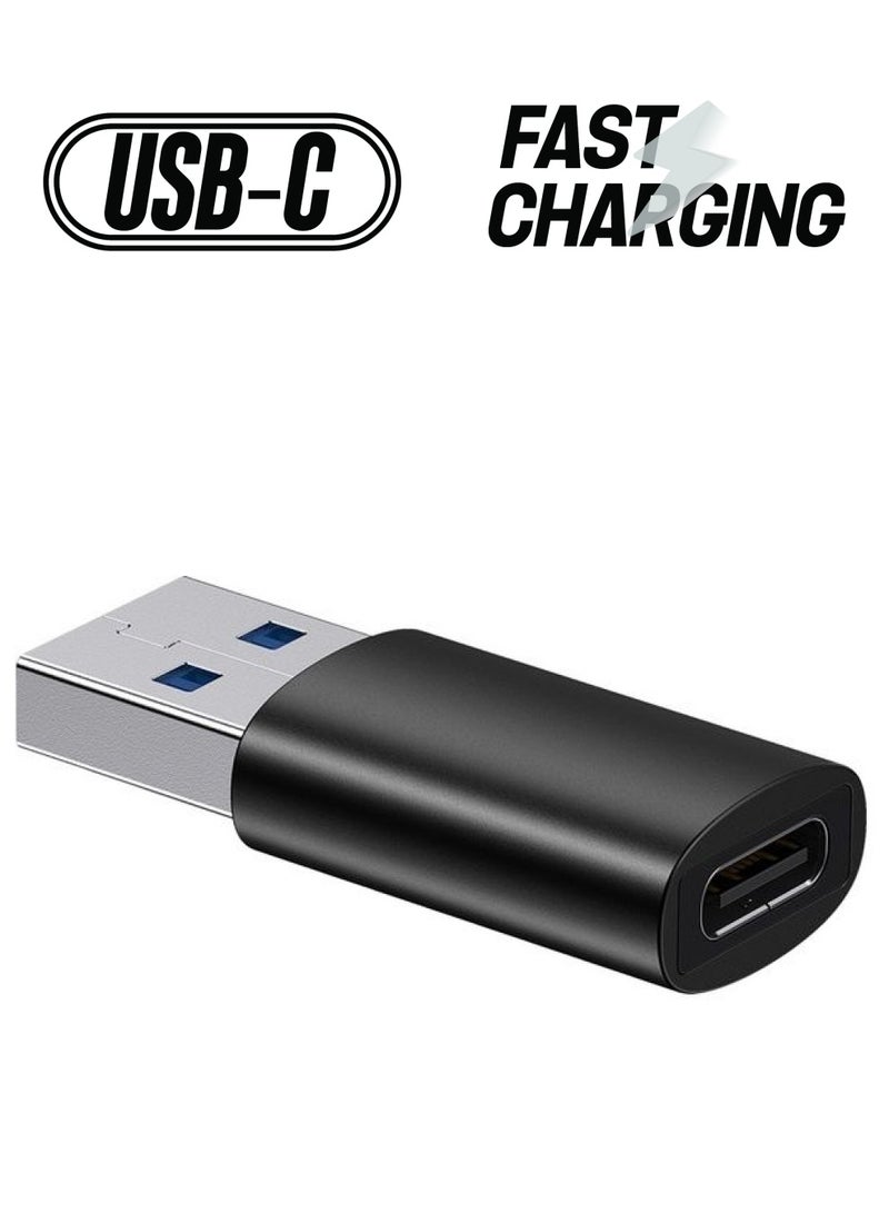 Baseus - USB C to USB 3.1 Adapter USB C Female to USB Male Adapter USB C Adapter 10Gbps Compatible with MacBook Pro 2018/2017,PC, Laptops Chargers and more Black - Image 1