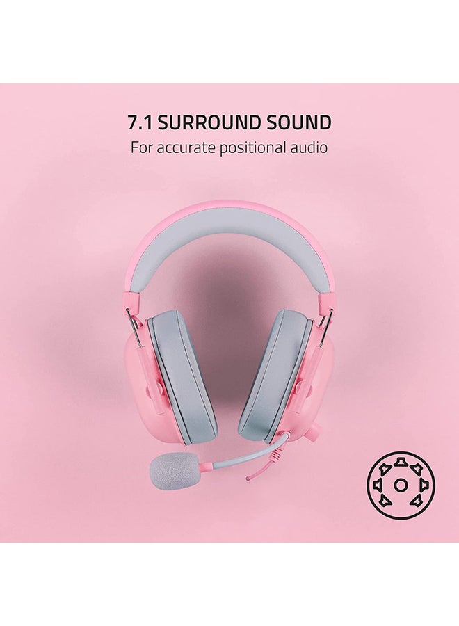 RAZER - BlackShark V2 X Gaming Headset, 7.1 Surround Sound Capable, TriForce 50mm Drivers, 3.5mm Jack, Breathable Memory Foam Cushion, For PC, PS4, Nintendo Switch, Quartz Pink | RZ04-03240800-R3M1 - Image 1