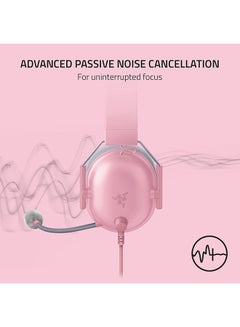 RAZER BlackShark V2 X Gaming Headset, 7.1 Surround Sound Capable, TriForce 50mm Drivers, 3.5mm Jack, Breathable Memory Foam Cushion, For PC, PS4, Nintendo Switch, Quartz Pink | RZ04-03240800-R3M1  - Image 4