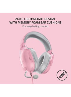 RAZER BlackShark V2 X Gaming Headset, 7.1 Surround Sound Capable, TriForce 50mm Drivers, 3.5mm Jack, Breathable Memory Foam Cushion, For PC, PS4, Nintendo Switch, Quartz Pink | RZ04-03240800-R3M1  - Image 5