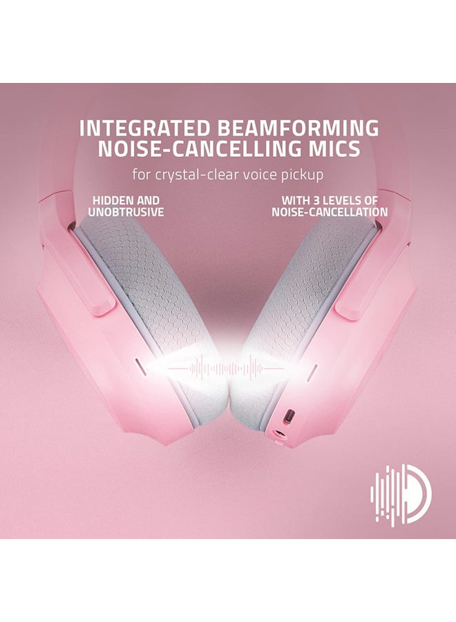 RAZER - Razer Barracuda Wireless Gaming & Mobile Headset, PC, Playstation, Switch, Android, iOS, 2.4GHz Wireless + Bluetooth, Integrated Noise-Cancelling Mic, 50mm Drivers, 40 Hr Battery - Quartz Pink - Image 1