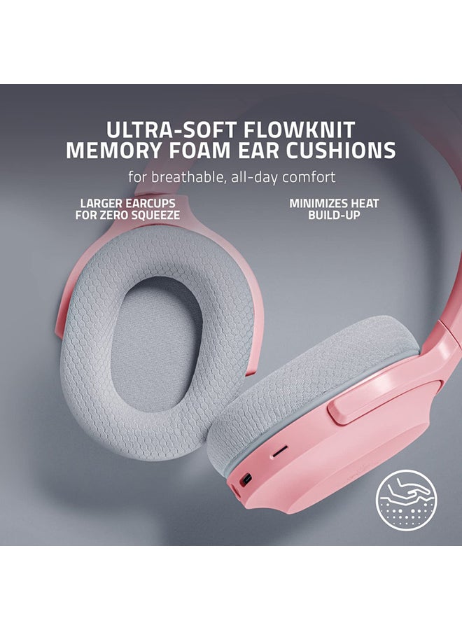 RAZER - Razer Barracuda Wireless Gaming & Mobile Headset, PC, Playstation, Switch, Android, iOS, 2.4GHz Wireless + Bluetooth, Integrated Noise-Cancelling Mic, 50mm Drivers, 40 Hr Battery - Quartz Pink - Image 1