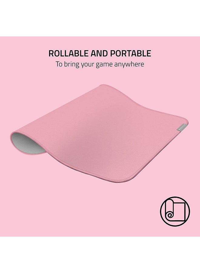 RAZER - Razer Strider Hybrid Mouse Mat with a Soft Base & Smooth Glide, Firm Gliding Surface, Anti-Slip Base, Rollable & Portable, Anti-Fraying Stitched Edges, Water-Resistant - Large - Quartz Pink - Image 1