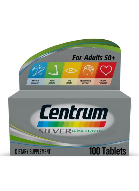Centrum Silver With Lutein, 100 Tablets, Specially formulated for Adults 50+