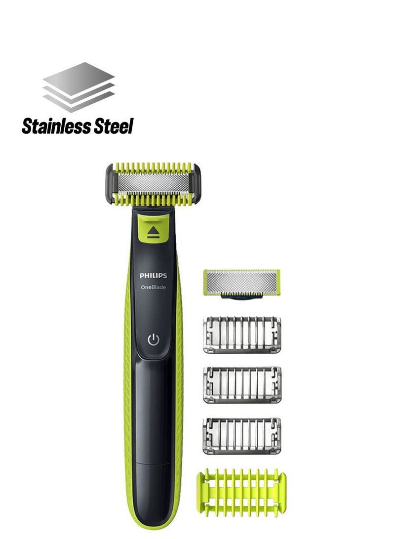 Philips OneBlade QP2620/23 Beard Trimmer Wet & Dry Green, Grey, 2 Years Warranty Black/Lime Green 3mm 