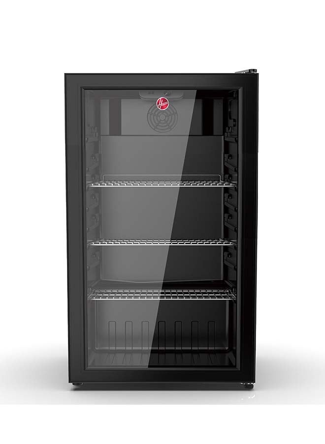 Hoover 117L Single Door Beverage Cooler Refrigerator, 90L Net Capacity, Freestanding Drinks Fridge with 3 Wire Shelves, Single Temperature Zone 0–10°C, LED Light, Soda & Soft Drink Cooler, 1 Year Warranty, Black (HBC-K117B) HBC-K117B Black - Image 2