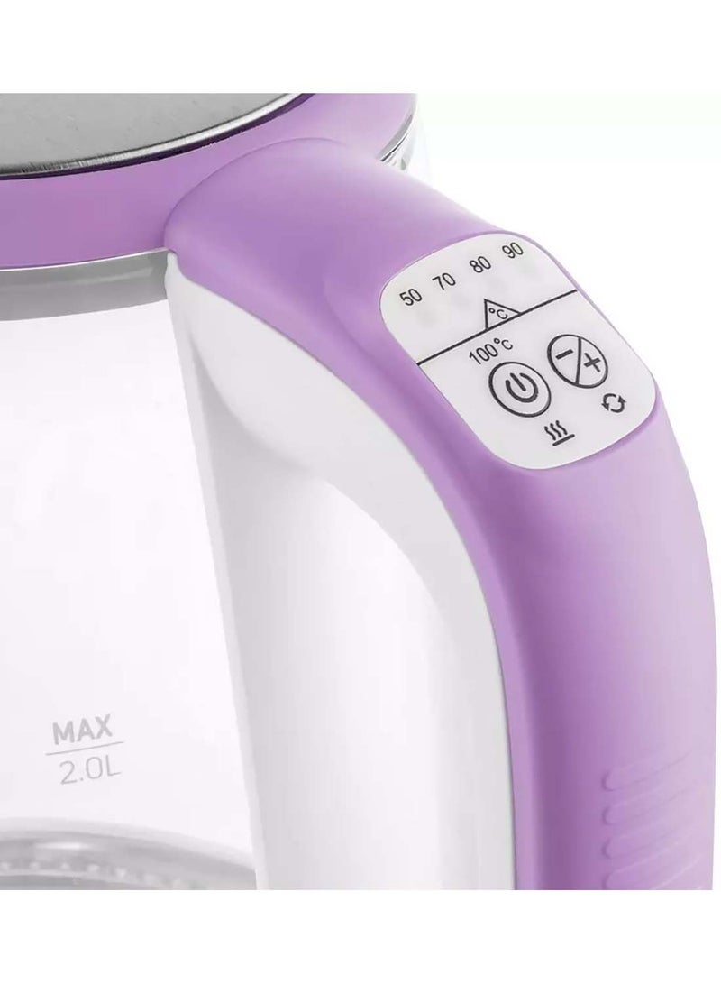 سنكور غلاية كهربائية 2 L 2200 W SWK 2195VT فضي/ وردي  - Image 3