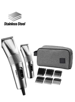 Hair Clipper & Trimmer Kit With Pouch For Trimming Shaving & Styling 7755PSDE Steel 400grams