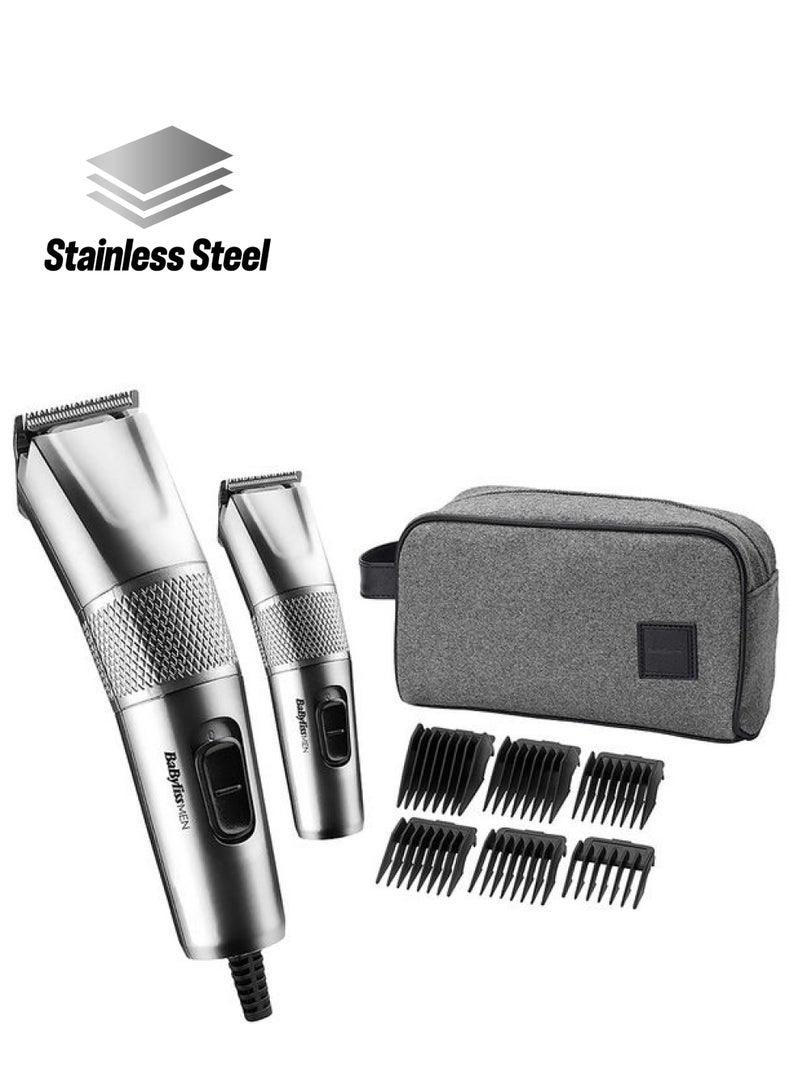 babyliss - Hair Clipper & Trimmer Kit With Pouch For Trimming Shaving & Styling 7755PSDE Steel 400grams - Image 1