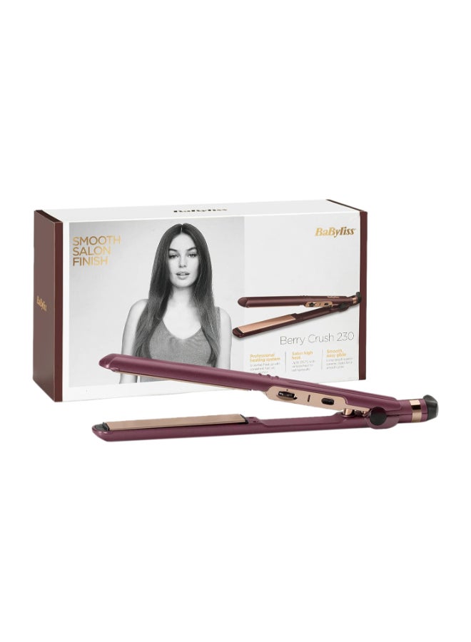 Hair Straightener Berry Crush 230 | 10 Heat Settings From 140c - 230c For Use On All Hair Types l Long Length 3m Swivel Cord | Long Length Plates For Fast Smooth Styling | 2183PSDE Brown 