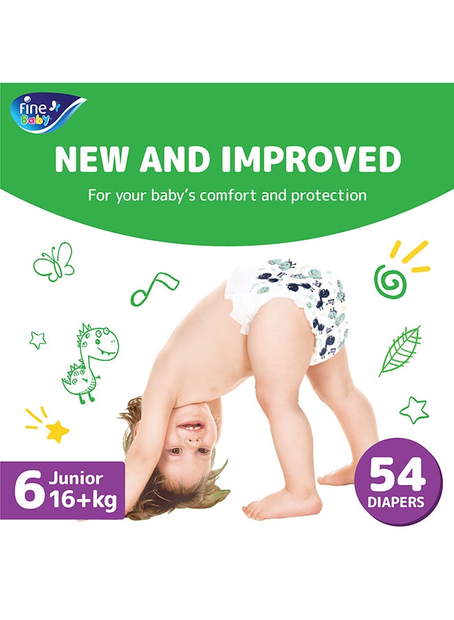Fine Baby - Diapers Size 6 (16+ Kg) Junior, 54 Count - With The New Double Lock Leak Barriers - Image 1
