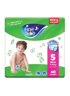Fine Baby Baby Diapers, Size 5, Maxi 11–18Kg, Pack Of 40 Diapers, With New And Improved Technology  - Image 1