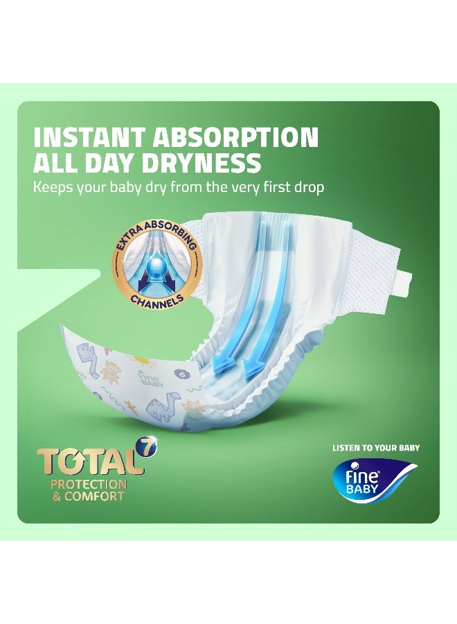 Fine Baby Total 7 Diapers, Size 5 Maxi (12 kg+), 40 Count – Soft, Absorbent & Leak Proof Baby Diapers - Image 3