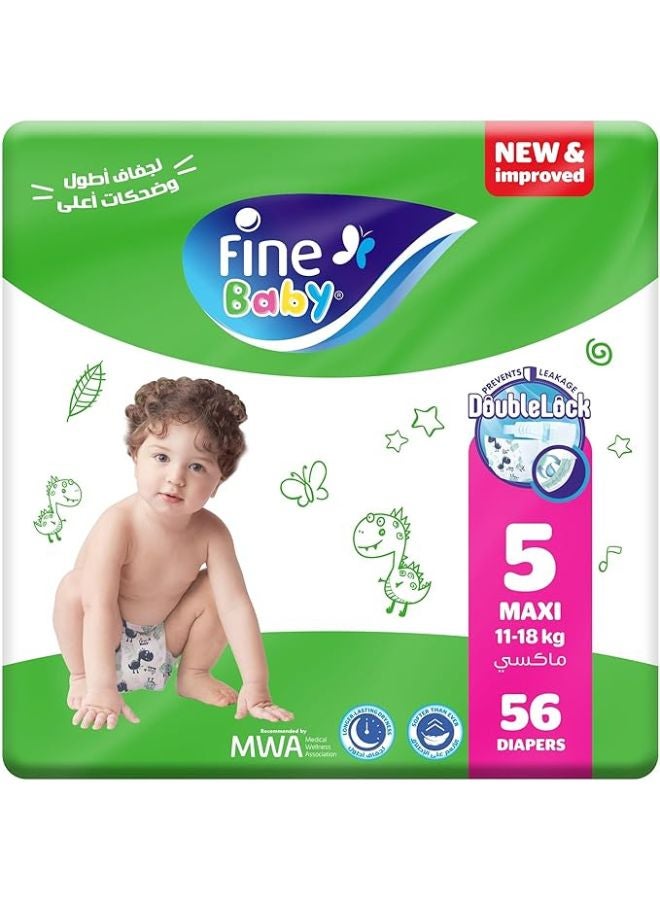 Baby Diapers, Size 5, 11-18Kg, 56 Diapers With New And Improved Technology - pnsku/N53370062A/45/_/1721563605/afd4cfb6-03db-4934-9314-ea8b2fa63b6f