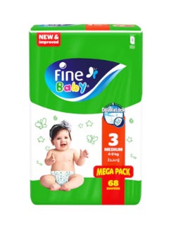Fine Baby Baby Diapers, Size 3 Medium (4-9Kg) 68 Diapers With New And Improved Technology  - Image 1