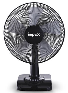 Impex Table Fan 16" - TF 7506 | 60W Silent Copper Motor | 3 Speed Settings | Stable Big Square Base | 1200 RPM | 5 Strong PP Blades | Powerful Airflow | Home & Office Use Black  - Image 1