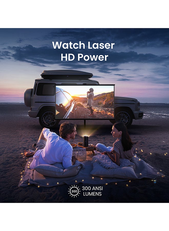 Anker Nebula Capsule 3 Laser 1080p, Smart, Wi-Fi, Mini Projector, Black, Portable Projector, Dolby Digital, Laser Projector, Autofocus, 120-Inch Picture, Built-in Battery, 2.5 Hours of Playtime D2426 Black