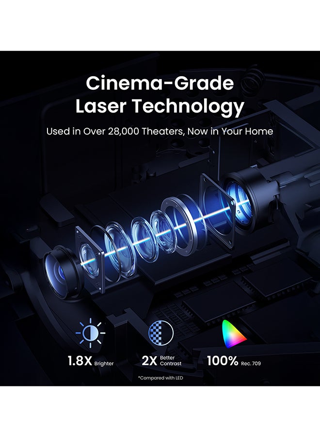 Anker Nebula Capsule 3 Laser 1080p, Smart, Wi-Fi, Mini Projector, Black, Portable Projector, Dolby Digital, Laser Projector, Autofocus, 120-Inch Picture, Built-in Battery, 2.5 Hours of Playtime D2426 Black