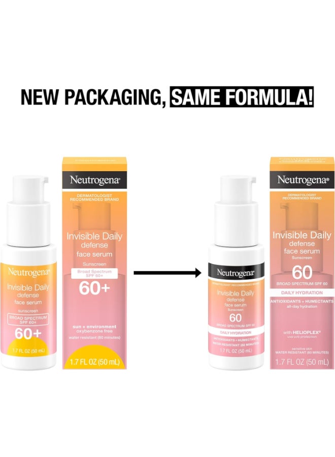 Neutrogena Invisible Daily Defense Face Serum Sunscreen, Spf 60 (1.7 Fl Oz) Packaging May Vary 1.7Fluid Ounce - Image 2