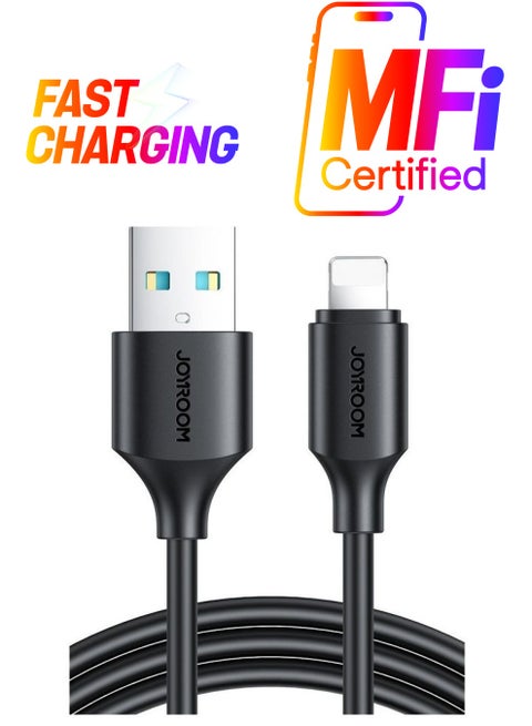 3A Fast Charging Data Cable USB To Lightning For iPhone iPad 1M - Black