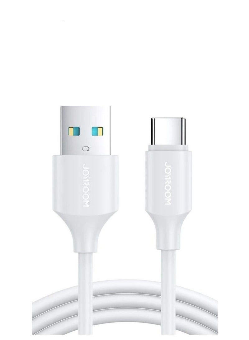 JOYROOM 3A USB-A To USB-C Type-C Fast Charging Data Cable 1M - White - Image 1