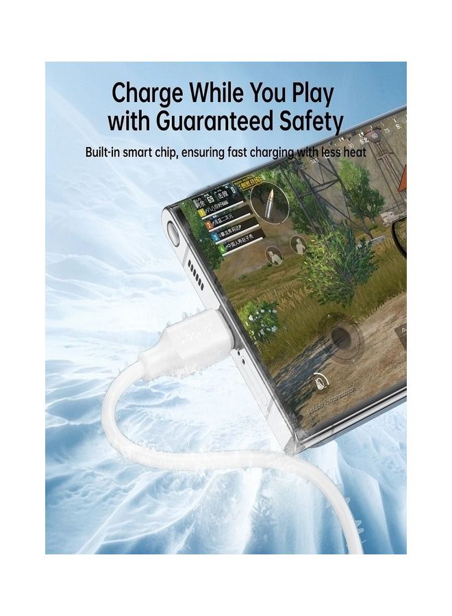 JOYROOM 3A USB-A To USB-C Type-C Fast Charging Data Cable 1M - White - Image 4