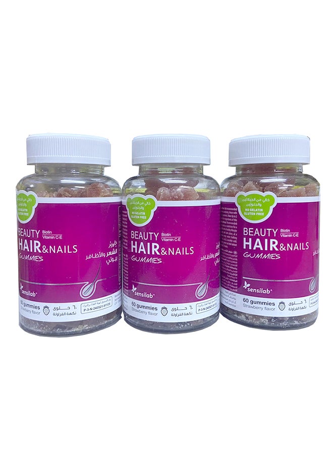 SENSILAB 3-Piece Sensilab Beauty Hair And Nails 180 Gummies  - Image 1