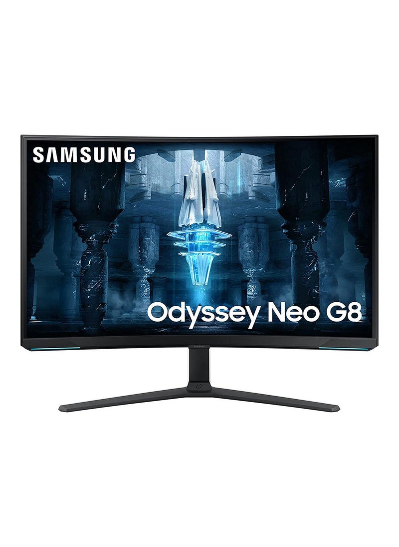 سامسونج شاشة ألعاب منحنية مقاس 32 بوصة Odyssey Neo G8 4K UHD 240 هرتز 1 مللي ثانية G-Sync 1000R، Quantum HDR2000، AMD FreeSync Premium Pro، شاشة غير لامعة، عرض ألعاب واسع النطاق، DisplayPort، HDMI LS32BG850NMXUE أسود أسود - Image 1