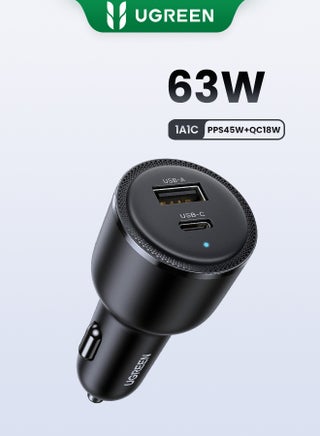 63W Car Charger Fast Charging iPhone 16 15 Pro Car Power Adapter Dual USB Ports Samsung 45W Fast Car Charger Type C For Galaxy S24 S23 Ultra MacBook Pro Air Xiaomi Apple Watch S10 Airpods 4 Black - pnsku/N53371838A/45/_/1719410948/9c03a1df-fcd9-48e9-a6e8-d4519560b9b4