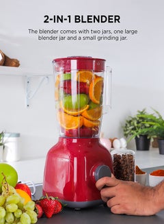 2-In-1 Juicer Blender Chopper Set 1.8 L OMSB2362N, 650W Powerful Motor With 2 Speed Setting And Pulse, Transparent And Unbreakable Jars With Stainless Steel Blade, Grinder Attachment 1.8 L 650 W OMSB2362N Red - pnsku/N53371874A/45/_/1733653999/0a238b25-f6cc-49ed-9beb-1b40bbda203a