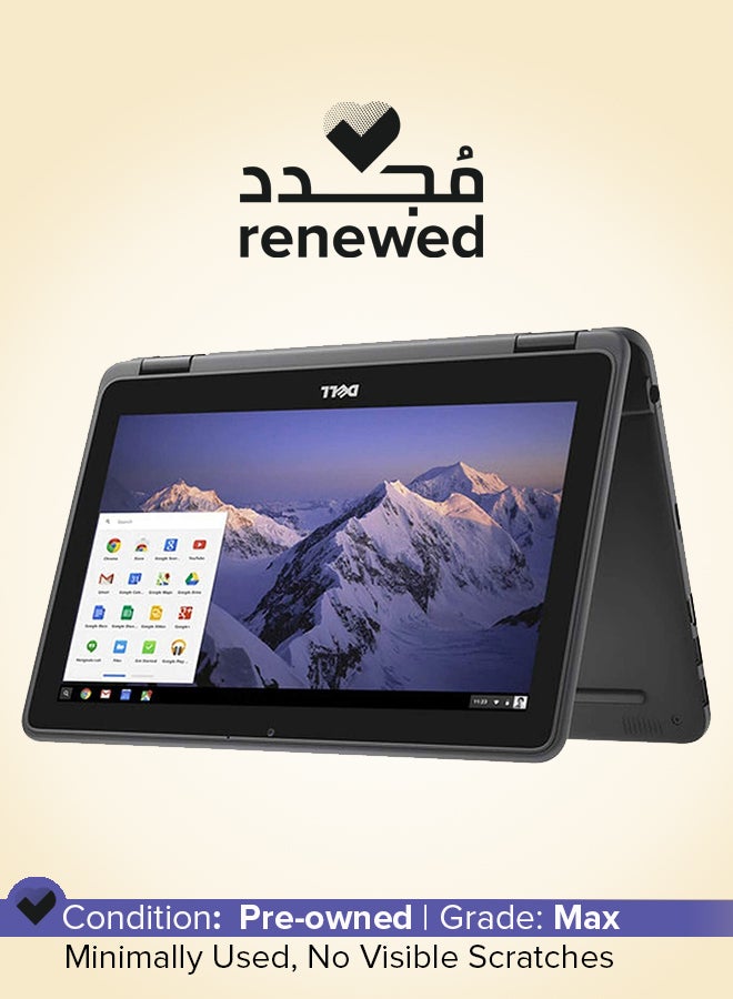 ديل مجدد - لابتوب Chromebook 3100 2 في 1 بشاشة 11.6 بوصة، مع معالج Intel Celeron N4020 / 4GB RAM / 32GB Emmc / رسومات Intel UHD باللون الأسود الإنجليزي - Image 1