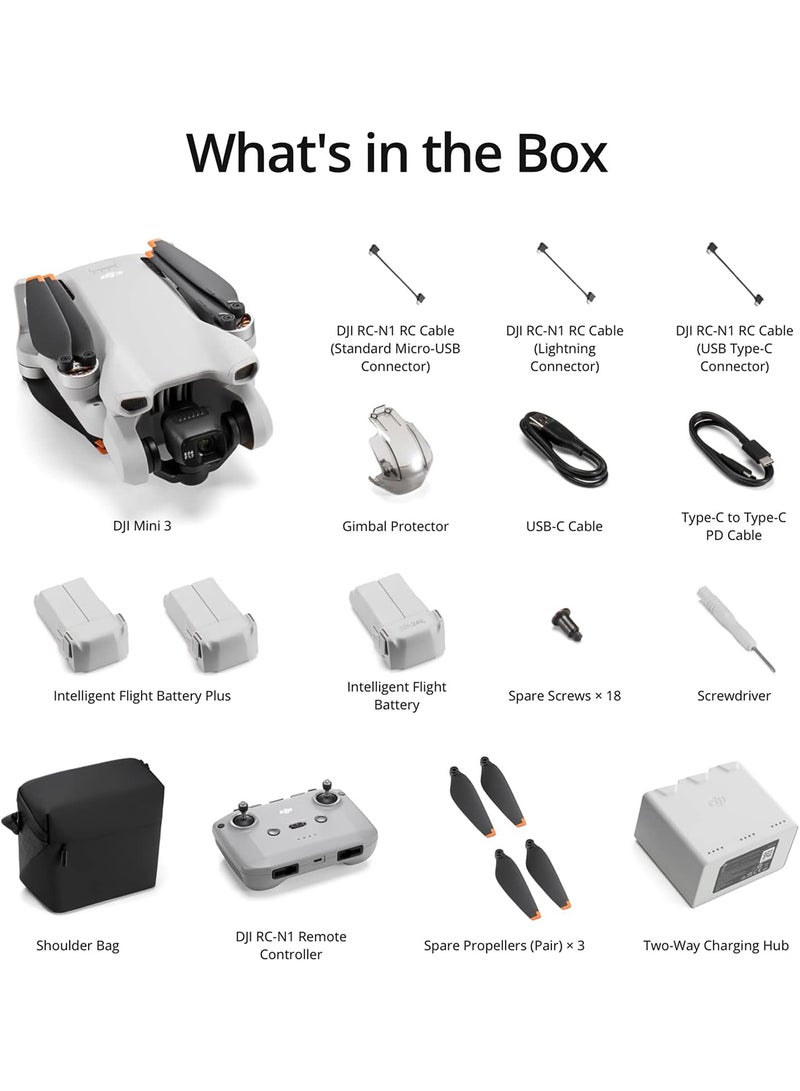 dji - Mini 3 Fly More Combo Plus Lightweight And Foldable Mini Camera Drone MOIAT Certified - UAE Version With Official Warranty Support - Image 1