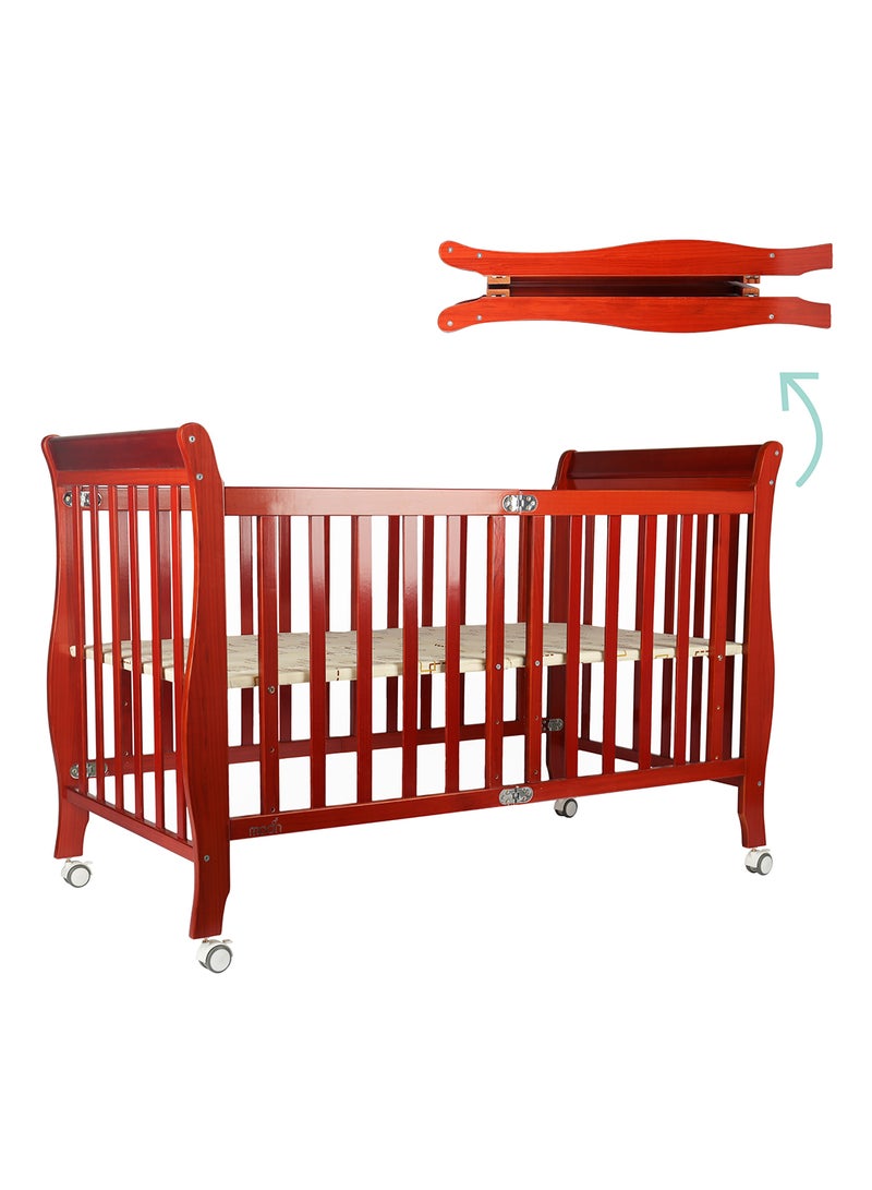 Moon Wooden Foldable Baby Crib 129x69x96 Cm  - Image 1