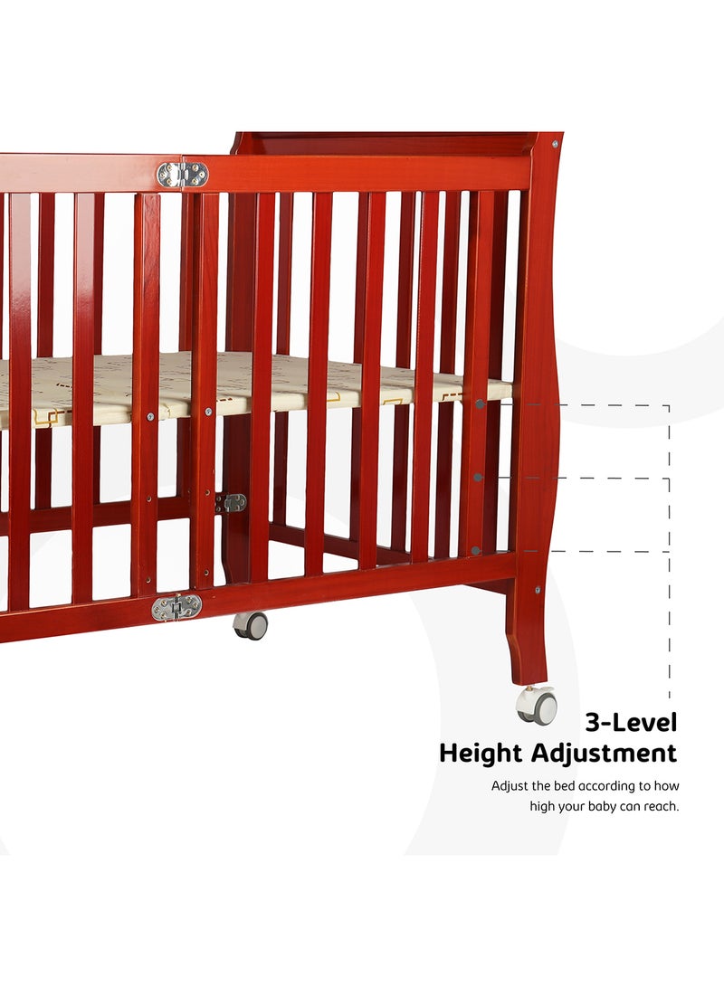 Moon Wooden Foldable Baby Crib 129x69x96 Cm  - Image 3