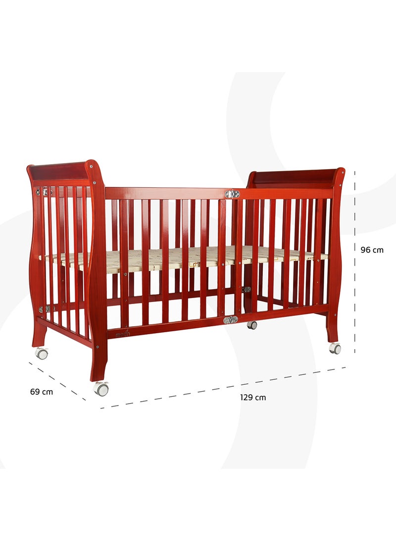 Moon Wooden Foldable Baby Crib 129x69x96 Cm  - Image 5