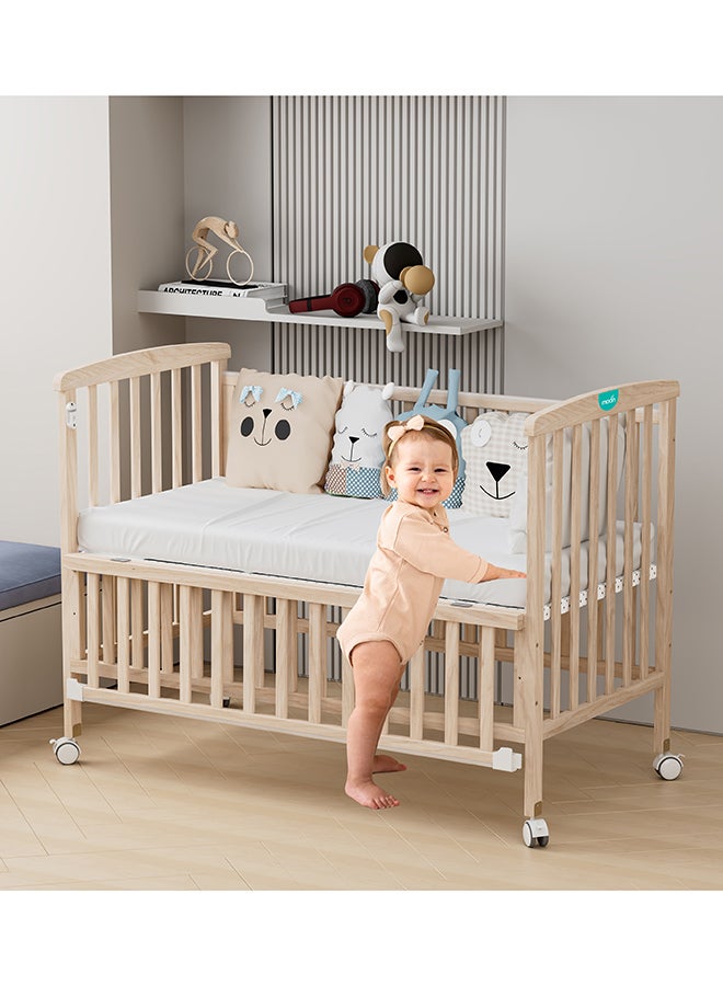 مون سرير خشبي محمول مقاس 129x69x96 سم من 0 إلى 4 سنوات - Image 4