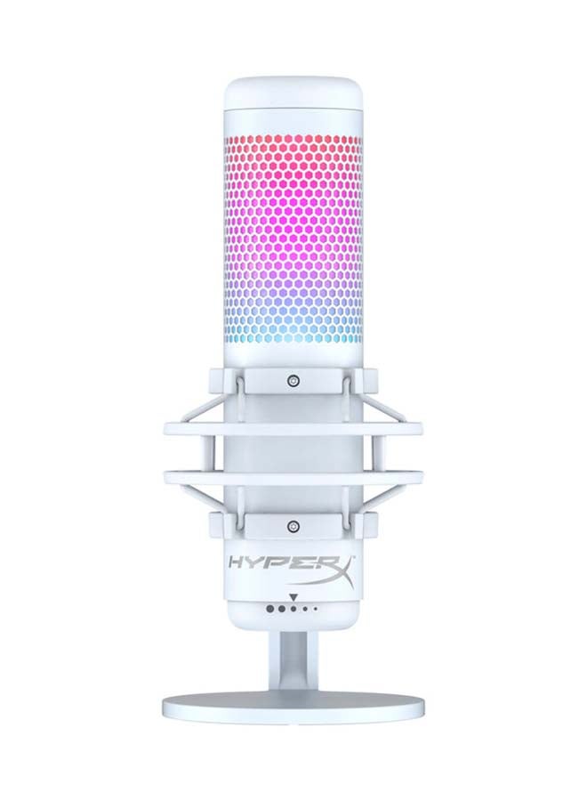 HYPERX QuadCast S – RGB USB Condenser Microphone, For PC / PS4 and Mac, Anti-Vibration Shock Mount, Four Polar Patterns, Pop Filter, Podcasts, Twitch, YouTube, Discord, Gray - White | 519P0AA - Image 1