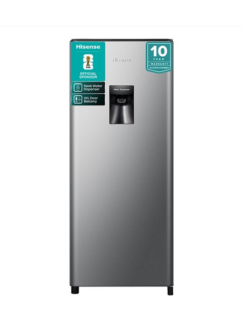 233L Gross/ 177L Net Capacity, Single Door Compact Refrigerator With Water Dispenser RR233N4WSU Silver