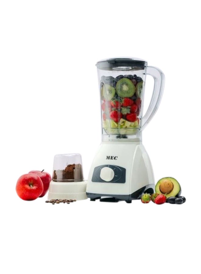 MEC - 2-In-1 Blender Plastic Blender Jar With 2 Speed And Pulse Control 1.5 L 350 W MEC2000 White/Grey - Image 1
