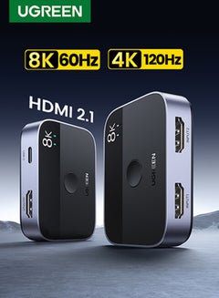 HDMI Bi-directional Switch 8K@60Hz 2 in 1 Out HDMI Switcher Splitter Supports 3D/ CEC/ HDR/ Dolby AC High Speed 48Gbps 4K@120Hz Converter Compatible with PS5/PS4 Fire Stick Xbox Apple TV Blu-Ray Player Black
