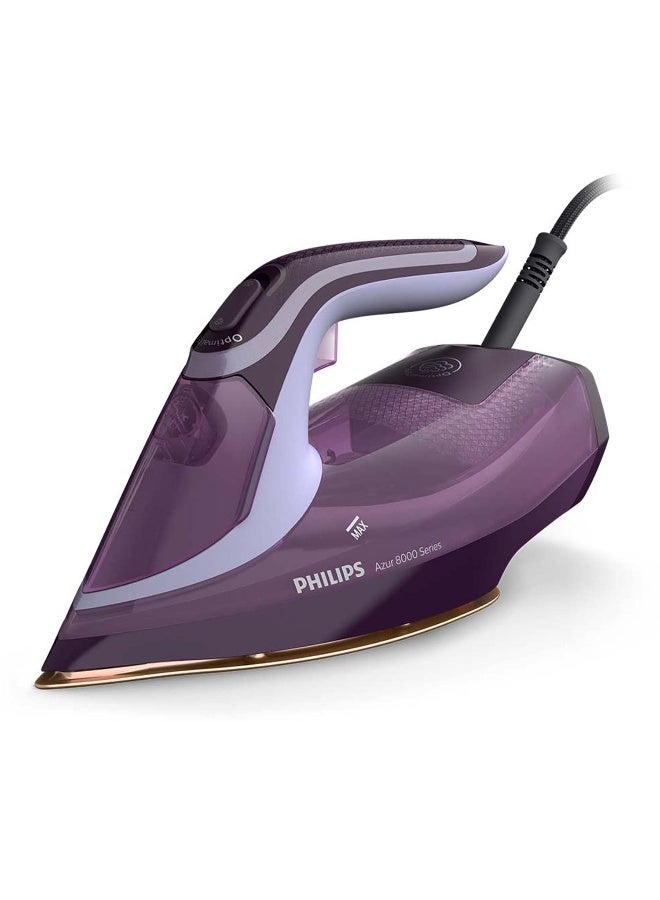 Philips Azur 8000 Series Steam Iron - 3000W, 240g Turbo Steam Boost, No Burns, 55g Continuous Steam, Auto Shut-off, purple - DST8021/36 300 ml 3000 W DST8021/36 Purple/Black - Image 1