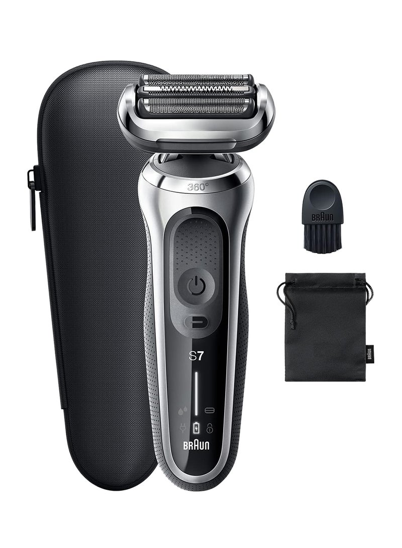 BRAUN - Series 7 71-S1000S Wet & Dry Shaver With Travel Case Black/Silver - Image 1