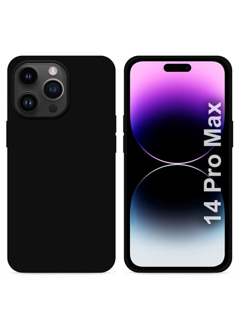iPhone 14 Pro Max Case Silicone Cover Liquid Gel Soft Ultra Slim Shockproof Back Cover Full Body Protection 6.7 inch Black Black