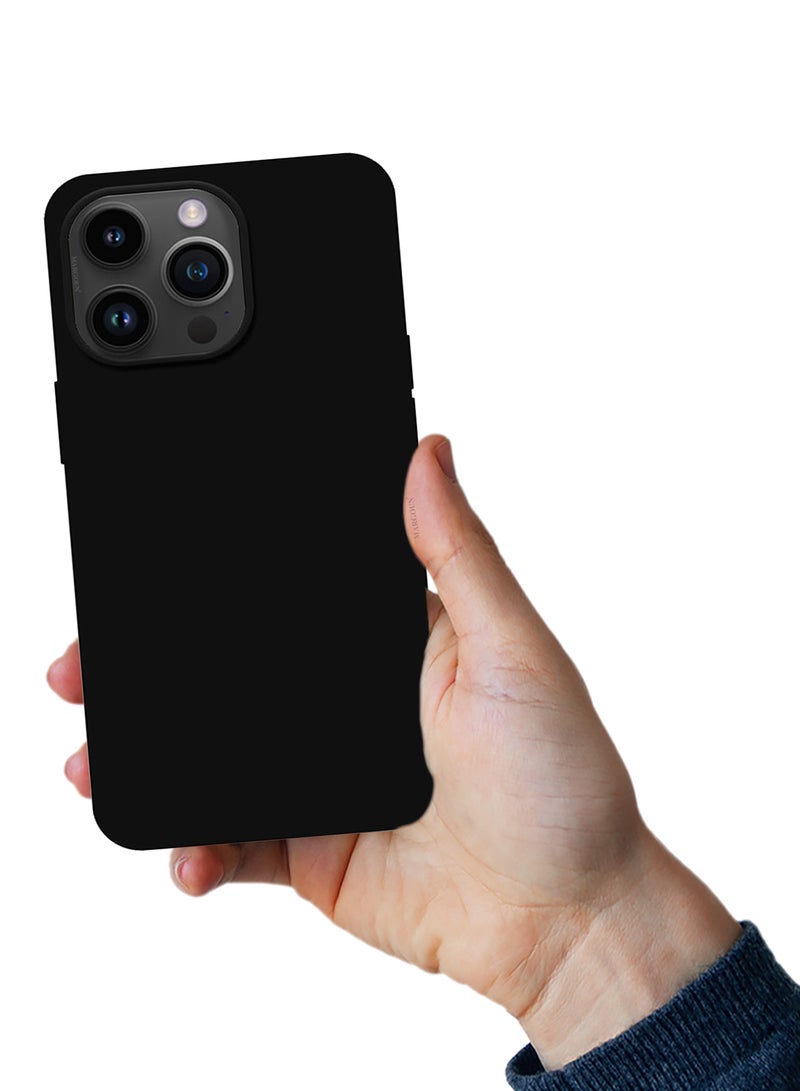iPhone 14 Pro Max Case Silicone Cover Liquid Gel Soft Ultra Slim Shockproof Back Cover Full Body Protection 6.7 inch Black Black