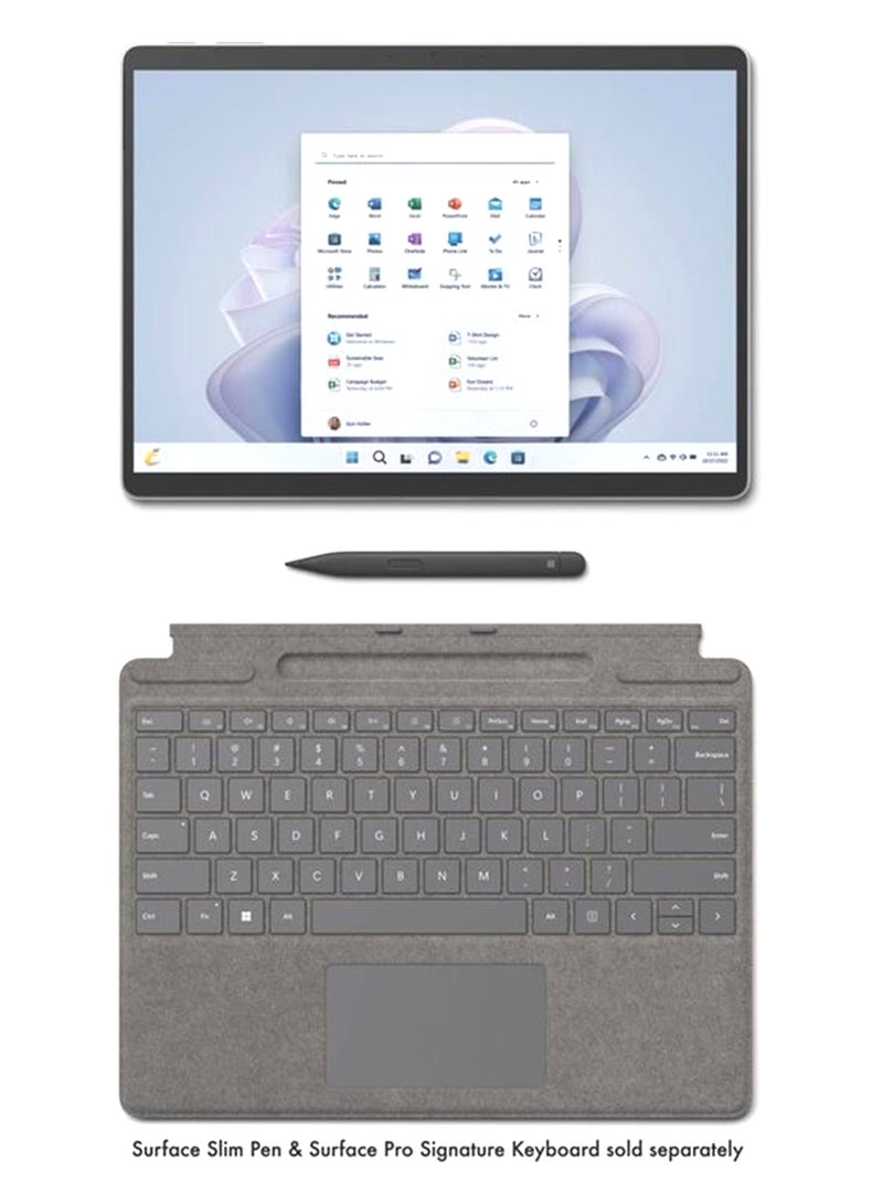 Microsoft - Surface Pro 9 Laptop With 13-Inch Display, Core i7-1255U Processor/16GB RAM/1TB SSD/Integrated Graphics/Windows 11 English Platinum - Image 1