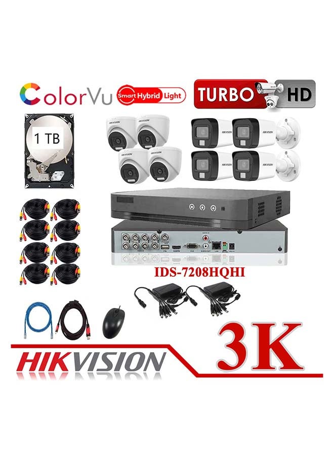 HIKVISION 5MP 8CH Kit 4x Indoor 4x Outdoor Full Kit with 1TB HDD With AI Functions - Image 1