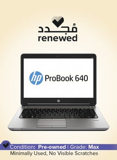 Renewed - ProBook 640 G1 With 14-Inch HD Display,Core i5 4200M Processor/8GB RAM/128GB SSD/Intel HD Graphics English Black