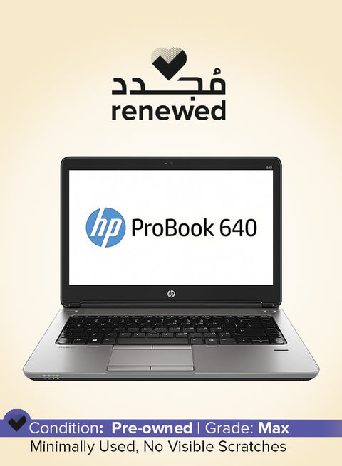 Renewed - ProBook 640 G1 With 14-Inch HD Display,Core i5 4200M Processor/8GB RAM/128GB SSD/Intel HD Graphics English Black